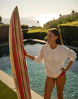 Surf Crewneck - White on White