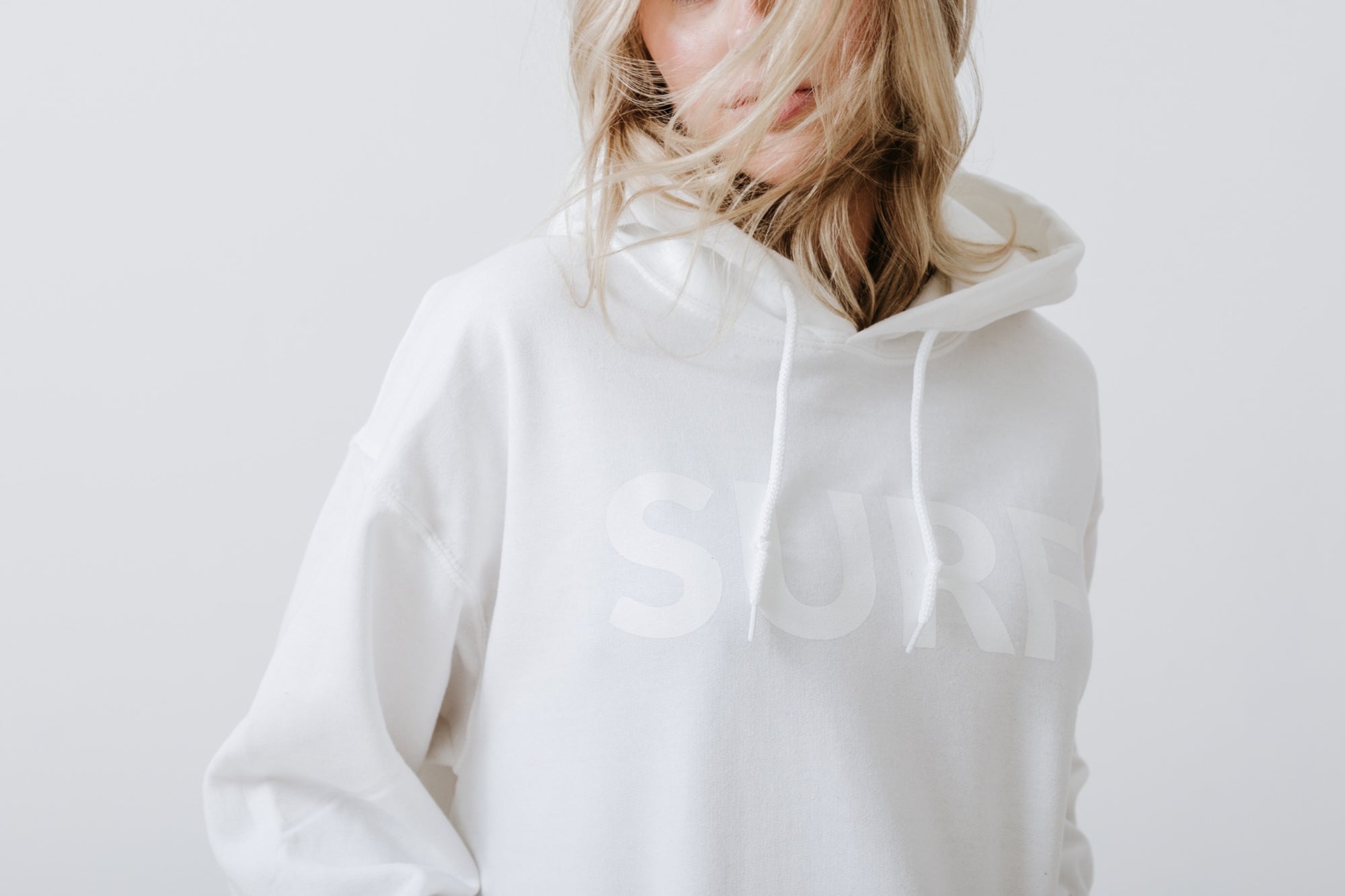 Surf Hoodie - White on White